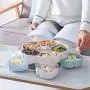 JUSTDOLIFE Snack Serving Tray Double-Layer Flower Fruit Plate Divided Serving Tray with Lid JUSTDOLIFE Snack Serving Tray Double-Layer Flower Fruit Plate Divided Serving Tray with Lid