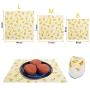 Beeswax Food Wraps,3pcs Reusable Food Storage Wax Wrap,Eco-Friendly Washable, Food Fresh Keep Cover (Banana)