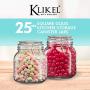 Klikel Square Glass Kitchen Storage Canister Jars - Crystal Clear Food Storage Jars with Clear Lid and Bail & Trigger Hermetic Seal - 25oz, (Set of 2)