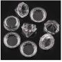 QXcom 25 Packs 5g Clear Cream Box Jars Diamond Shaped Empty Refillable Cosmetic Container Jar Pot with Lid Makeup Sample Trial Case Storage for Lip Blam Lotion Creams Eye Shadow Nails Powder Jewelry