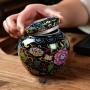 jessie Tea Storage Tea Loose Tea Tin Tea Container Tins Jar Caddy Tea Canister with Airtight Lid (Floral a)