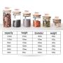 Youzpin Food Storage Jar Glass Food Storage Jar with Airtight Seal Bamboo Lid Snap-Fit Glass Canister