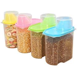 Multi-grain storage tank/kitchen food storage box/plastic food cans grain storage tank 4 sets