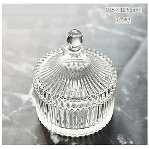 Yl Ly Crystal Candy Jar With Lid Creative Living Room Home Sugar Cylinder Crystal Storage Jar Glass Candy Jar Storage Jar With Lid Ornament Stripe 10.512.5Cm