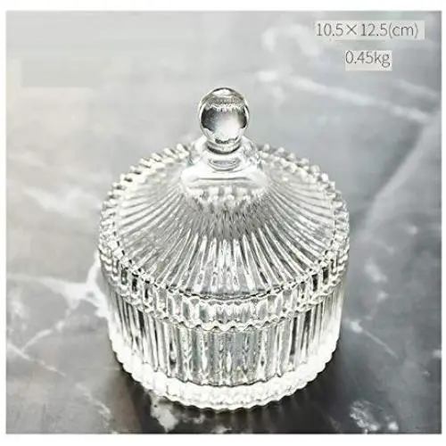 Yl Ly Crystal Candy Jar With Lid Creative Living Room Home Sugar Cylinder Crystal Storage Jar Glass Candy Jar Storage Jar With Lid Ornament Stripe 10.512.5Cm