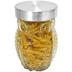 Clear Glass Owl Shaped 42oz Large Biscotti Cookie Storage Canister Display Jar