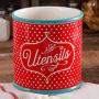 Pioneer Woman 6 1/2 x 7 Polka Dot Stoneware Utensil Canister – Kerzehalter aus Ton mit Polka Dots, 6,5 x 7 cm – von Pioneer Woman