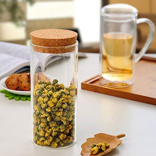 Mini Glass Jars with Cork Stoppers - Super Sealed, Food Grade Glass for Home Kitchen Food Sugar, Jam Storage, DIY Wedding Favors 7 Tall