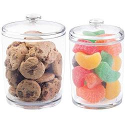 MetroDecor mDesign Kitchen Storage Jar for Treats, Cookies, Candy, Chocolate - Set of 2, Clear