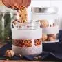 Bocal en verre ZAQXSW avec couvercle pour stockage grain, thé, aliments - Récipient scellé (Capacité : 800ml)
