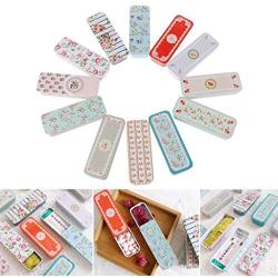 Milue Cute Woundplast Storage Box Slide Cover Jewelry Pill Case Portable Tin Container