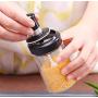 CSPFAIRY Food Grade Glass with Spoon Kitchen Spice Jars Seal Multifunction Solid Solution Seasoning Ketchup Bottle