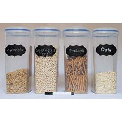 1790 Gallon Cereal Container 2 Pack - Free Label Kit, 4 Sided-Locking Lid,  Watertight, Airtight, Space