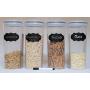 Airtight Cereal Containers (set of 4) Large 10" H x 9" L x 4.5"- 8 Chalkboard Labels and Chalk Marker by Javary