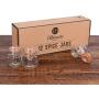 Spice Jars - 12 Airtight Flip Top Bottles with 40 Labels & Chalkboard Pen - Complete Set of 3.4 Ounce Square Empty Spice Bottles with Funnel | Kitchen Spice Organizer Clear Glass Jars
