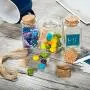 Bouteilles Mason Favor en Verre avec Bouchons en Écrou – Idéales pour Mariages, Apothecary, avec Étiquettes en Plexiglas, Stylo à Chaux, Étiquettes Personnalisées [Lot de 12] – Pour Épices, Bonbons