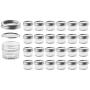 Mason Jars with Glass Lids 4 oz - Nellam Small Canning Jelly Jar Wide Mouth in Quilted Crystal for Airtight Kitchen Storage, Baby Food, Party Favors - Freezer & Microwave Safe - Set of 24, Silver