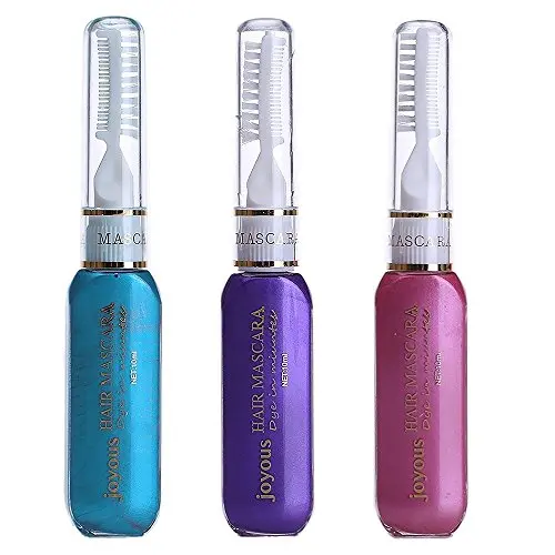 Professional Hair Dye Temporary Hair Color Stick Non-toxic Salon Diy Hair Dyeing Mascara (Purple+Blue+Pink)