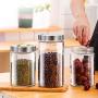 Bocal en verre étanche avec couvercle, pot de rangement en verre, collection variée de contenants vintage étanches pour aliments secs (1.1L) Bocal en verre étanche avec couvercle, pot de rangement en verre, collection variée de contenants vintage étanches pour aliments secs (1.1L)