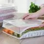 Kühlschrank Lageregler – 1er Pack mit Deckel, transparente Lebensmittel- und Obstbehälter, Küchencontainer-Boxen
