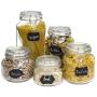 AK Energy 5 Size Set Clear Clip-Top Airtight Glass Mason Jars 10 Labels Chalk Stickers Pasta Dry Foods