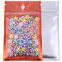 Pack of 100 QQ Studio Translucent Front Colored Inside Silver Mylar Back Flat Ziplock Hang-Hole Bags 0.75oz (3.3