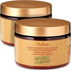 Shea Moisture Manuka Honey & Mafura Oil Intensive Hydration Hair Masque, with African Rock Fig & Baobab Oil, 12 Ounce - 2 pack