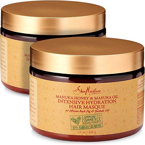 Shea Moisture Manuka Honey & Mafura Oil Intensive Hydration Hair Masque, with African Rock Fig & Baobab Oil, 12 Ounce - 2 pack