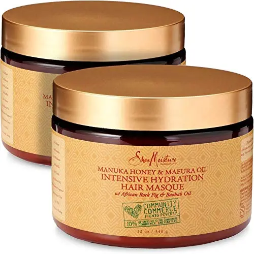 Shea Moisture Manuka Honig & Mafura Öl Intensiv Feuchtigkeitsmaske, mit afrikanischer Sanddornfrucht & Baobaböl, 12 oz - 2er Pack