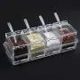 Küchengewürzbehälter, Kreatives Haushalt 4-Fächer-Gewürzbox aus Acryl Plexiglas Salztopf PS Material Lagerbox ZP12181420, PS Material