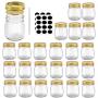 Betrome 10 OZ Mason Jar with Golden Regular Lid and Bands for Jam, Jelly, Honey, Beans, Spice, Wedding Favors, Shower Favors, Party Favors(24 Pack)