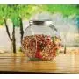 Circleware 67094 Yorkshire Mason Cookie Jar Glass Canister with Metal Lid Kitchen Glassware Food Preserving Storage Container for Coffee, Sugar, Tea, Spices, Cereal & Home Decor, 1.5 Gallon, Clear