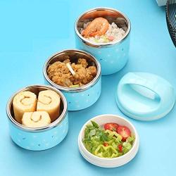 Thermos Food Jar 950ML Thermos Stainless Food Flask,Leakproof Insulated Food Containers,Air Vent, Handle (Color : Blue, Size : No-Bag)