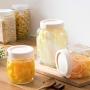 Yl Ly Diamond Glass Sealed Jar Honey Food Storage Jars Cereals Enzymes Bottles Jam Jars Candy Jars Beige_2.2L