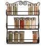Pentaero 3-Tier Spice Rack Spice Jars Bottle Holder Storage Organizer Shelf for Kitchen, Wrought Iron Kitchen Rack, Kitchen Rack, Kitchen Storage Rack, Wall-Mounted Seasoning Rack (Black)