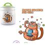 Ceramic Cat Treat Jar Container Pet Treats Cute Novelty Pets Supplies (Color : White)