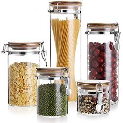 Sealed Container Storage Tank Preserves Pasta Food Dried Fruit, Glass Jar Sealing Lid, High Temperature Resistant Glass Sealed Jar Set