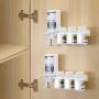 CAXXA 50 Spice Gripper Strip Clips Extra Support Spice Rack Dispenser Cabinet Kitchen Holder Storage | 10 Strips Holds 50 Spice Jars, 5 Black and 5 White Strips