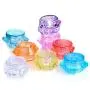 80er Set Kosmetik Probenbehälter Kunststoff Klare Kosmetikbehälter mit Schraubdeckel für Lidschatten, Nägel, Puder, Schmuck – 8 Farben