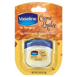 Vaseline Lip Balm for Instantly Soft Smooth Lips Crème Brûlée Lip Balm Locks In Moisture to Improve Hydration 0.25 oz