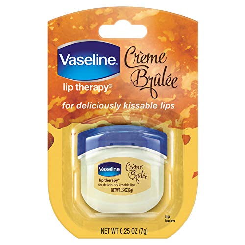 Vaseline Lip Balm for Instantly Soft Smooth Lips Crème Brûlée Lip Balm Locks In Moisture to Improve Hydration 0.25 oz