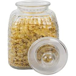 Home Basics Panama Collection Clear Glass Food Storage Container Jar (Medium)