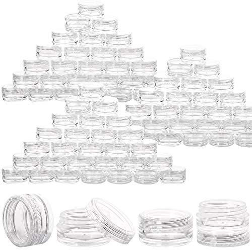 100 Pieces 5g Travel Cream Jars with Lids Plastic Lotion Containers TSA Approved Traveling Bottles Leak Proof