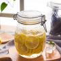 Danmu 1Pc Leak-Proof Owl Pattern Glass Jars Food Storage Jars Glass Canister Storage Jar Trigger Airtight Lids Tea Coffee Bean Jar Cookies Flour Sugar Candy Spice Container 37oz