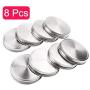 CHICTRY Mason Jar Lids Polished Stainless Steel Storage Solid Caps Leak Proof and Rust Resistant Wide Mouth Mason Jars Lids with Silicone Seals 8 Pcs One Size