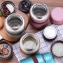 Insulated Stainless Steel Food Jar Lunch Box Thermos Food Storage Container with Lunch Bag and Portable Folding Spoon 350 ml (Grey)
