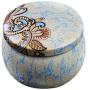 dezirZJjx Tea Container,dezirZJjx Premium Cylindrical Candy Tinplate Retro Tin Box, Lovely Mini Tinplate Party Candy Cookies Gift Tea Storage Box Round Container 7#