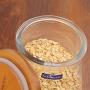 Buolo Glass Sealed Cans Wooden Cover Glass Bottle Storage Bottle Dried Fruit Cans Milk Powder Cans Tea Cans Storage Tank Transparent Wooden Cover 900Ml