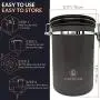 Coffee Canister - Large 22oz Airtight Coffee Container for Storage with Date Dial and Release Valve - Fresher Coffee Bean for longer and Extra coffee accessories Scoop (Simple Grey)