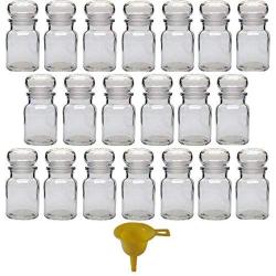 Viva Haushaltswaren Glass jar with Glass stoppers, Round Stopper, Candy jar, Tea Caddy, Collecting Glass, etc. usable (Including a Scoop), Glass, Yellow, 20 x 150ml